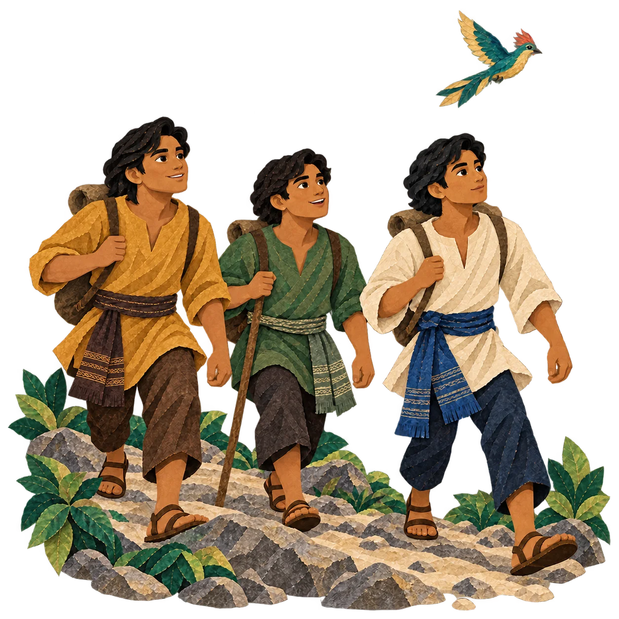 Brothers Diego, Pedro and Juan set out together toward the mountains