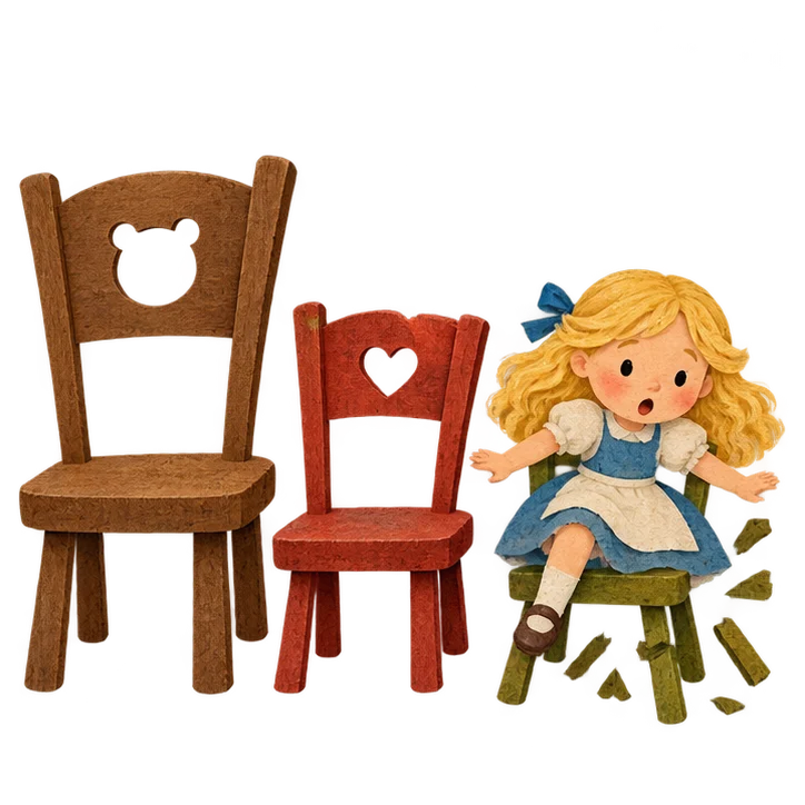 Goldilocks breaks Baby Bear’s chair