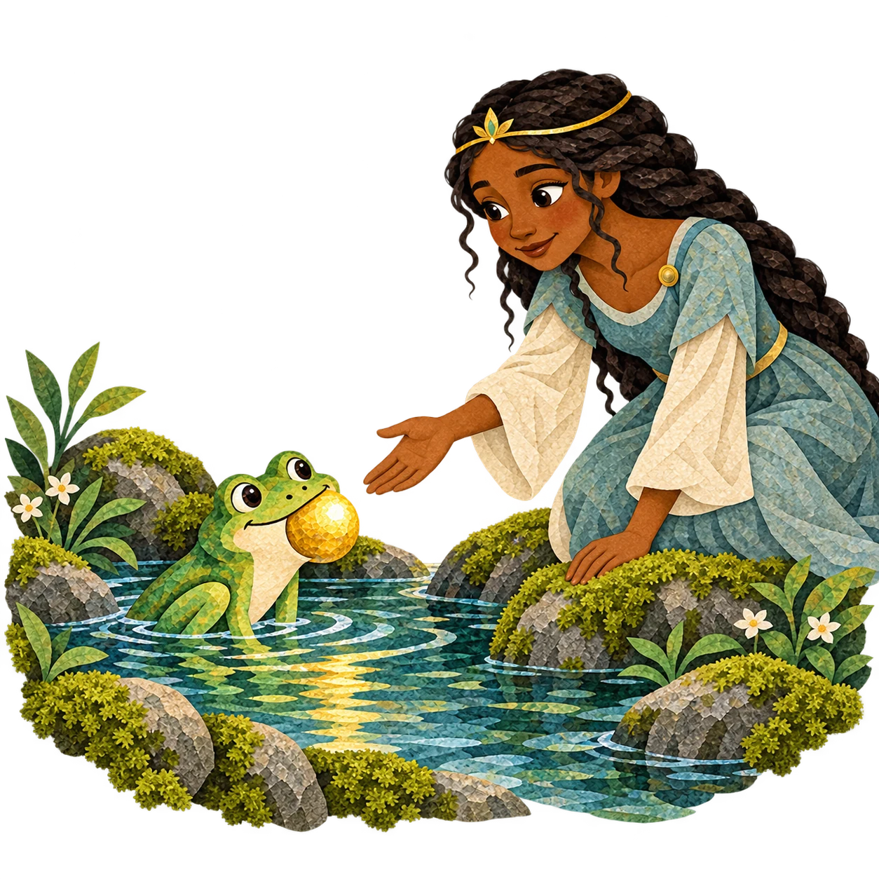The frog offers to fetch the golden ball in exchange for companionship