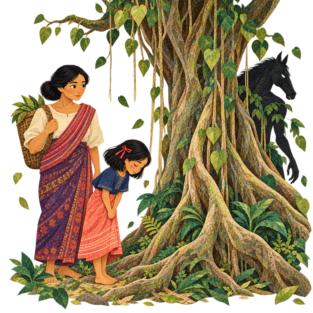 Juanita and her mother pass the old balete tree near Santa Cruz