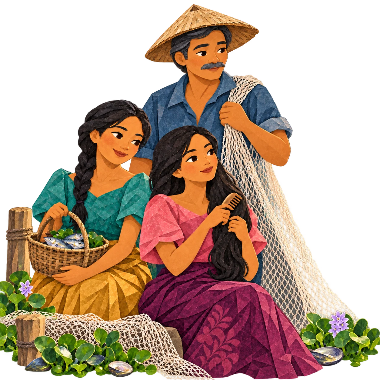 The fisherman’s two daughters, Mangita and Larina, live beside Laguna de Bay