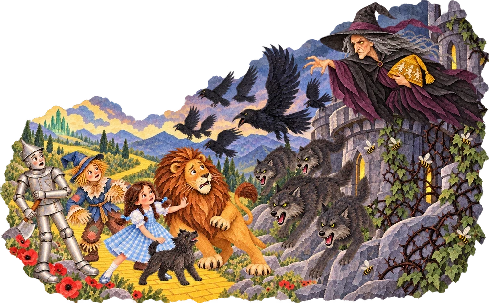 The Wicked Witch sends attackers against Dorothy’s company