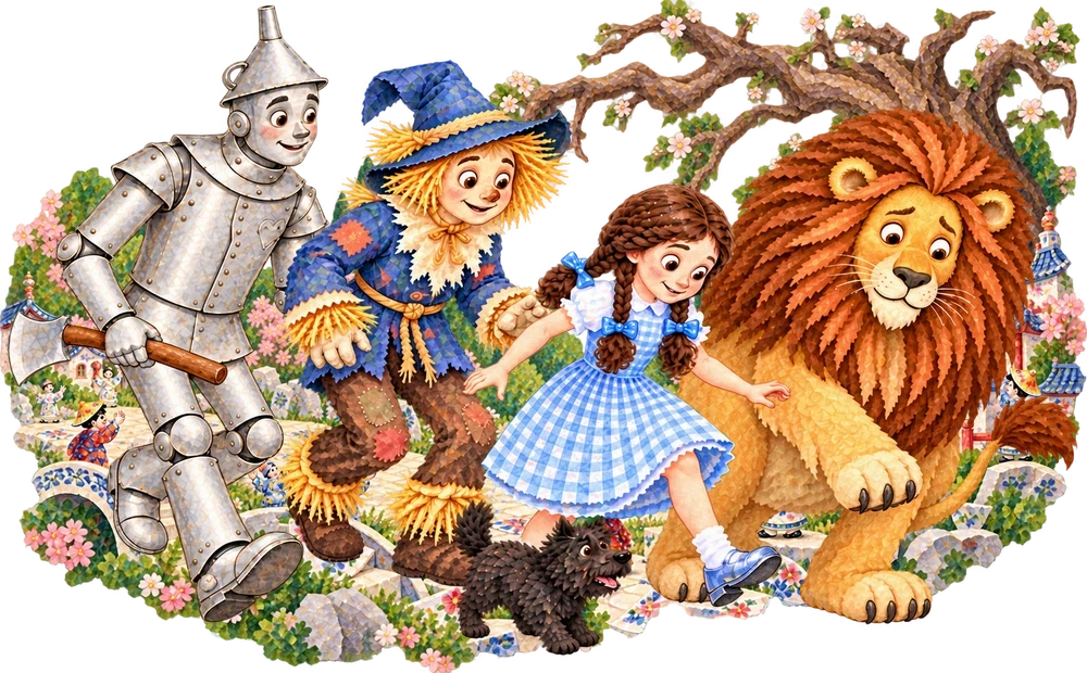 Dorothy and her friends travel through fighting trees and the China Country